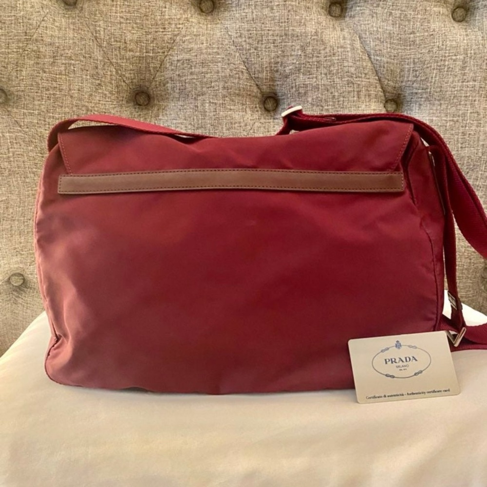 PRADA BT1738 VELA SPORT Nylon Messenger bag Granato with original dustbag &card - Picture 5 of 12